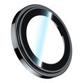 BENKS 3Pcs / Set Camera Lens Beschermer voor iPhone 15 Pro / 15 Pro Max Corming Grila Glas Lens Film met Aluminium Legering Frame - Zwart