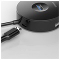 Baseus Round Box 4-poorts USB 3.0 Hub met USB-C Kabel - Zwart
