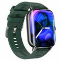 F12 2,02-inch gebogen scherm Smart horloge met encoder Bluetooth bellen Smart armband met gezondheidsmonitoring - Zwart / Groen
