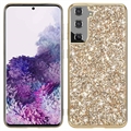 Samsung Galaxy S21 FE 5G Glitter Series Hybrid Case - Goud