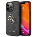 Guess 4G Big Metal Logo iPhone 13 Pro Hybrid Case - Zwart