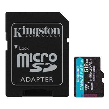 Kingston Canvas Go! Plus microSDXC Geheugenkaart met Adapter SDCG3/512GB