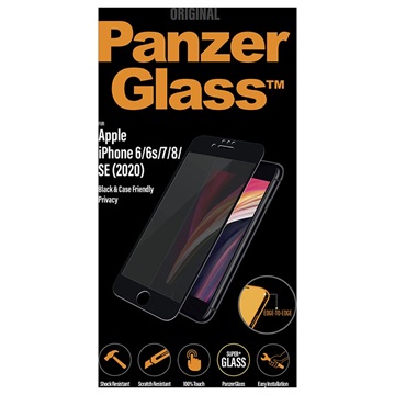 PanzerGlass Privacy Case Friendly iPhone 6/6S/7/8/SE (2020)/SE (2022) Screenprotector - Zwart