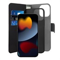 Puro 2-in-1 Magnetisch iPhone 13 Pro Portemonnee Hoesje - Zwart