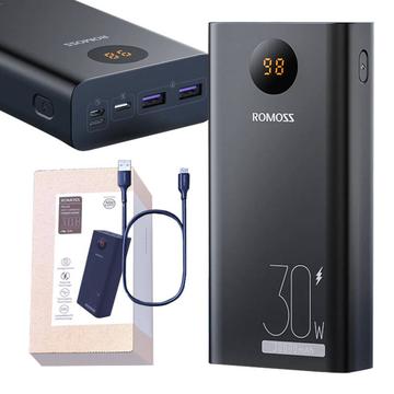 Romoss PEA30 30000mAh Power Bank - USB-C, USB-poorten - Zwart