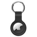 Puro Icon Apple AirTag Siliconen Hoesje met Sleutelhanger - Zwart