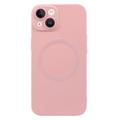 iPhone 13 Siliconenhoes met camerabeveiliging - MagSafe compatibel - Roze