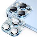 iPhone 15 Pro/15 Pro Max Hat Prince Glitter Camera Lens Beschermer - Blauw