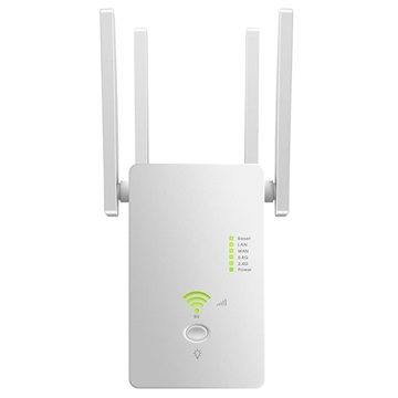 1200M Dual-Band WiFi-extender-Router-Toegangspunt Wit