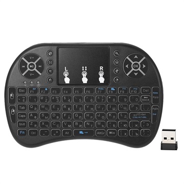 2,4 Ghz draadloos mini-toetsenbord met touchpad zwart