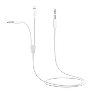 2 in 1 3.5mm AUX Audiokabel MH030 iOS, Android Wit
