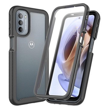 360 Protection Series Motorola Moto G51 5G Case Zwart-Doorzichtig