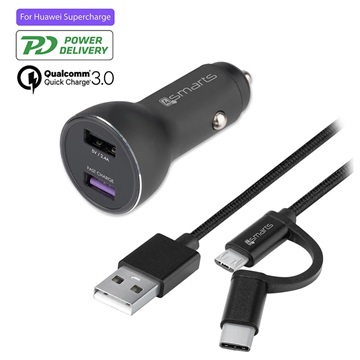 4Smarts Snelle Autolader Set Oplader Combocord Kabel 6A huismerk kopen in de aanbieding