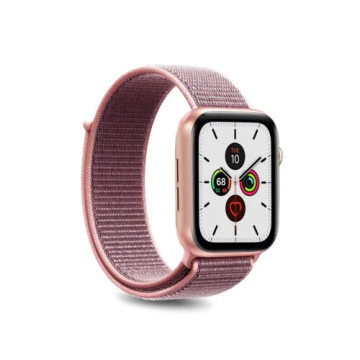 Apple Watch Series 9-8-SE (2022)-7-SE-6-5-4-3-2-1 Puro Nylon Sport Strap 41mm-40mm-38mm Roze