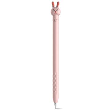 AHASTYLE PT129-1 voor Apple Pencil 1e generatie Stylus Pen Silikone Hoes Roze Konijn