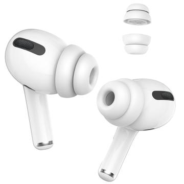AHASTYLE PT99-2 1 paar oordopjes voor Apple AirPods Pro 2 / AirPods Pro Bluetooth koptelefoon met siliconen kapjes, maat S - wit