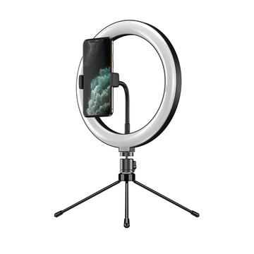 APEXEL APL-FL10JJ13Y 26cm LED Ring Licht Fotografie Selfie Vullicht met Statief Telefoonhouder