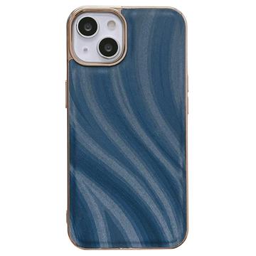 Abstract Series iPhone 14 Max Bekleed TPU Case Blauw