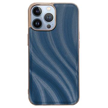 Abstract Series iPhone 14 Pro Bekleed TPU Case Blauw