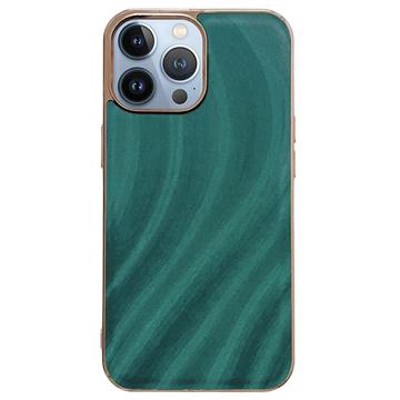 Abstract Series iPhone 14 Pro Bekleed TPU Case Groen