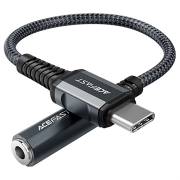 Acefast C1-07 USB-C-3,5 mm AUX-audioadapter donkergrijs