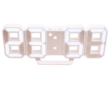 Verstelbare 3D LED-licht Digitale elektrische klok Wit