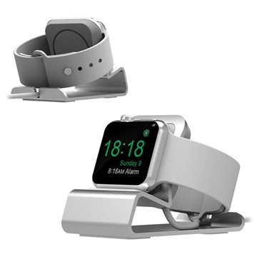 Aluminum Alloy Apple Watch Serie 4-3-2-1 Oplaadstation Zilver