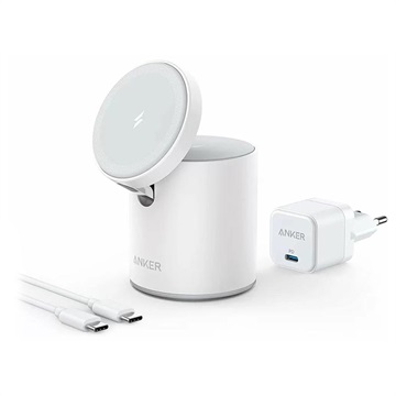 Anker MagGo 623 2-in-1 iPhone Draadloze Oplader - 7.5W - Wit