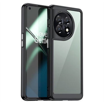Anti-Shock OnePlus 11 Hybrid Case Zwart-Doorzichtig