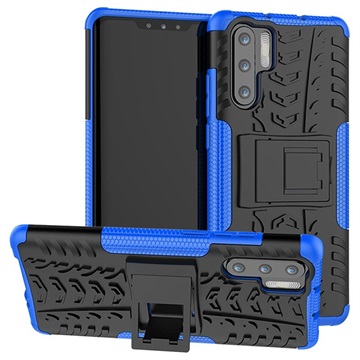 Huawei P30 Pro Anti-Slip Hybrid Case met Standaard Blauw-Zwart