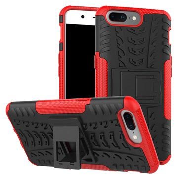 OnePlus 5 Anti-Slip Hybrid Case Rood-Zwart