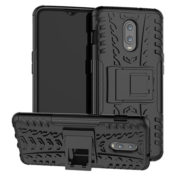 Anti-Slip OnePlus 6T Hybrid Case met Standaard Zwart