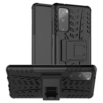Anti-Slip Samsung Galaxy S20 FE Hybrid Case met Standaard Zwart