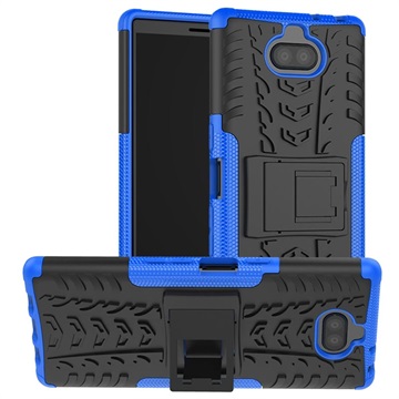 Anti Slip Sony Xperia 10 Plus Hybrid Case Met Standaard Blauw Zwart huismerk kopen in de aanbieding