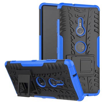 Anti-Slip Sony Xperia XZ3 Hybrid Case met Standaard Blauw-Zwart