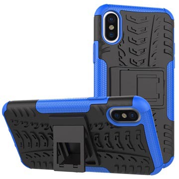 iPhone 8 Anti-Slip Hybrid Case Blauw-Zwart