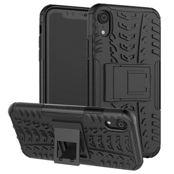 iPhone XR Anti-Slip Hybrid Case met Standaard Functie Zwart
