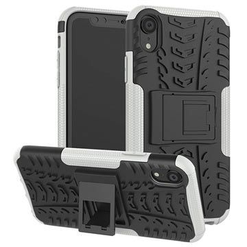 iPhone XR Anti-Slip Hybrid Case met Standaard Functie Zwart-Wit