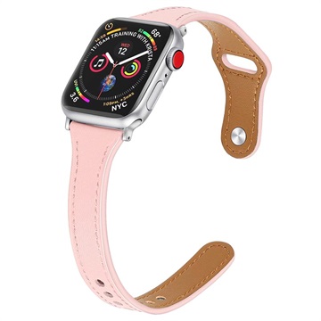 Apple Watch 7-SE-6-5-4-3-2-1 Premium Leren Band 41mm-40mm-38mm Roze