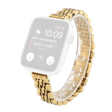 Apple Watch Series 9/8/SE (2022)/7/SE/6/5/4/3/2/1 Roestvrij Staal Elegant Bandje - 41mm/40mm/38mm - Goud