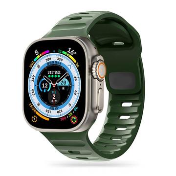 Apple Watch Series Ultra 2/Ultra/9/8/SE (2022)/7/SE/6/5/4/3/2/1 Tech-Protect IconBand Line Siliconen Bandje - 49mm/45mm/44mm/42mm - Legergroen