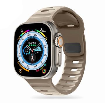 Apple Watch Series Ultra 2/Ultra/9/8/SE (2022)/7/SE/6/5/4/3/2/1 Tech-Protect IconBand Line Siliconen Bandje - 49mm/45mm/44mm/42mm - Leger Zand