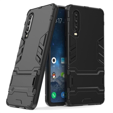 Armor Series Huawei P30 Hybrid Case Met Standaard Zwart huismerk kopen in de aanbieding