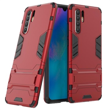 Armor Series Huawei P30 Pro Hybrid Case Met Standaard Rood huismerk kopen in de aanbieding