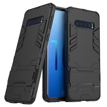 Armor Series Samsung Galaxy S10 Hybrid Case met Standaard Zwart
