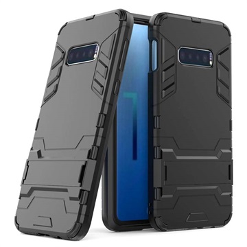 Armor Series Samsung Galaxy S10 Lite Hybrid Case met Standaard Zwart