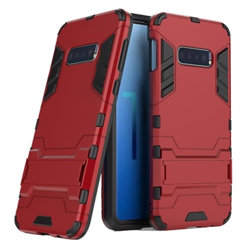 Armor Series Samsung Galaxy S10 Lite Hybrid Case met Standaard Rood