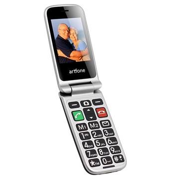 Artfone CF241A Senioren Flip Telefoon Dual SIM, SOS Zwart
