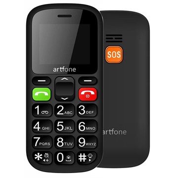 Artfone CS181 Senior Telefoon Dual SIM, SOS Zwart