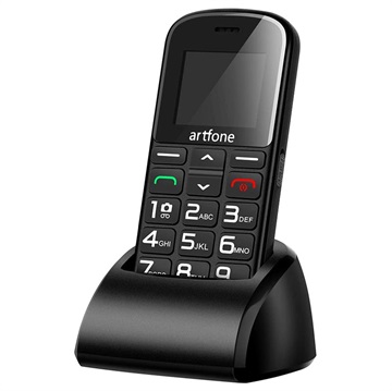 Artfone CS182 Senioren Telefoon Dual SIM, SOS Zwart